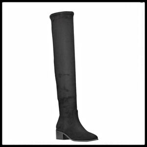 NWT New York & Co Women's Faux Suede Almond Toe Rana Tall Boot Chunky Heel 8.5